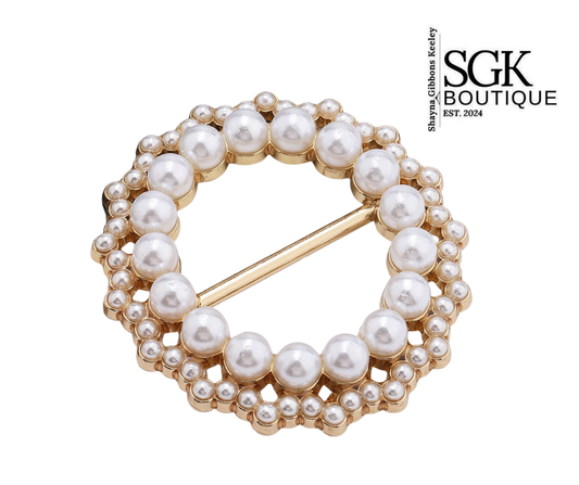 Gold Trim Pearl Shirt Ring