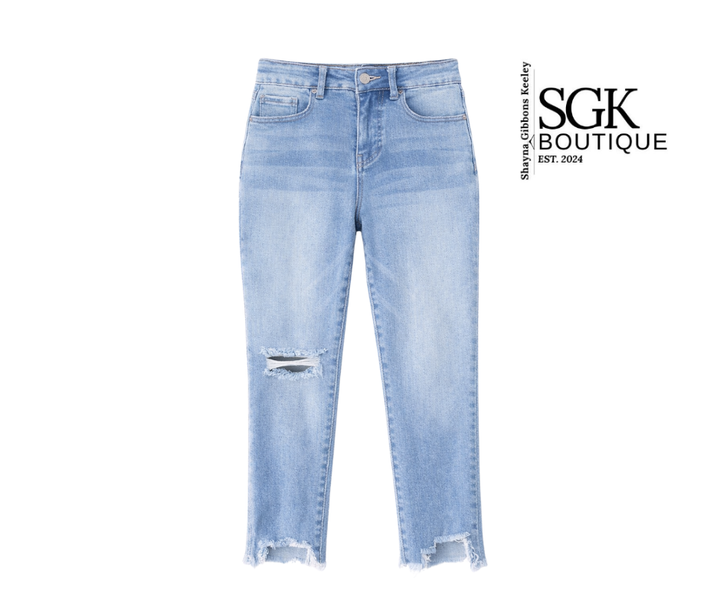 Final Sale | Petite | Destroyed Crop Jeans