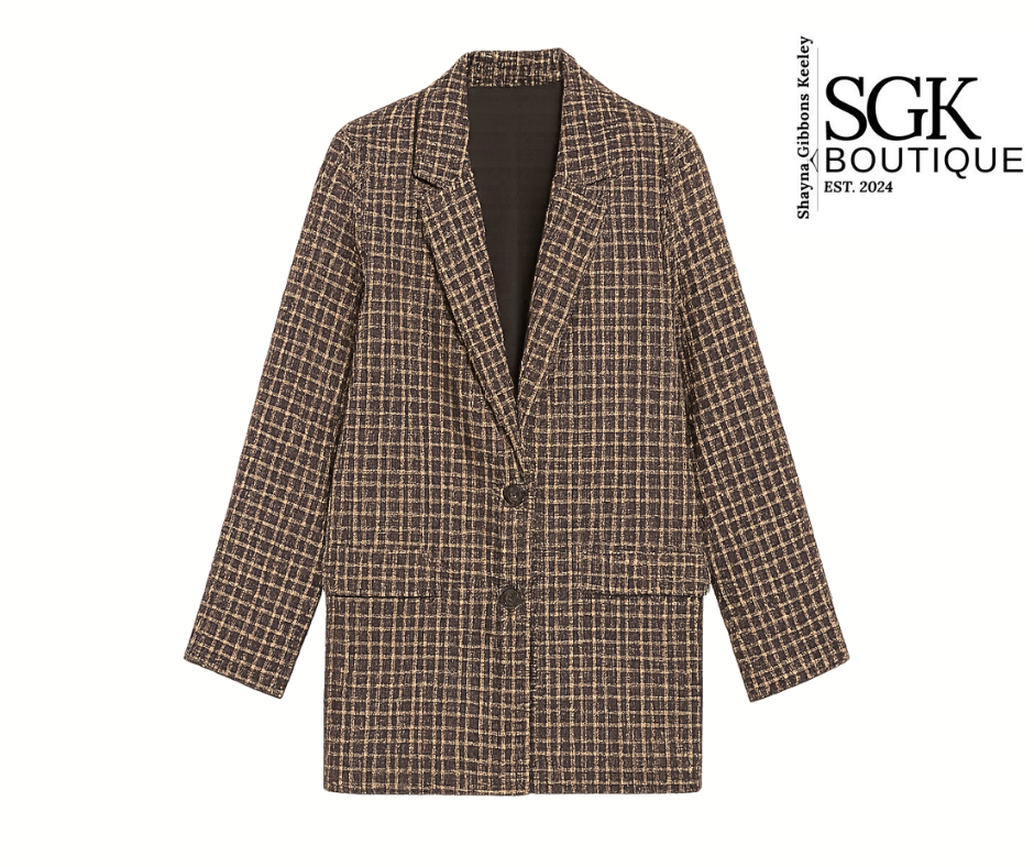 Brown Plaid Lined Coat