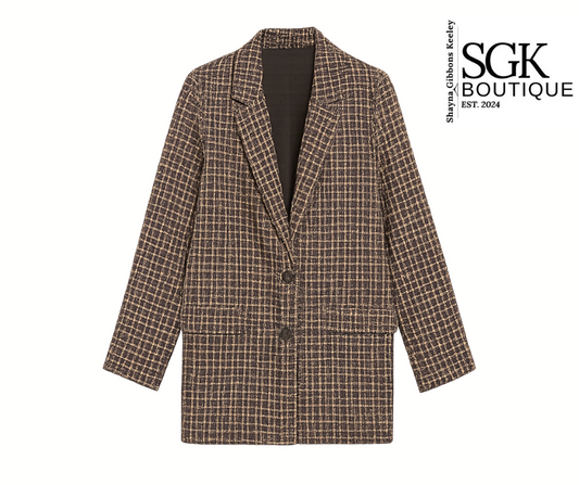 Brown Plaid Lined Coat