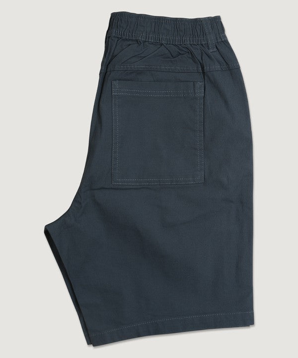 Dark blue shorts on a light gray background