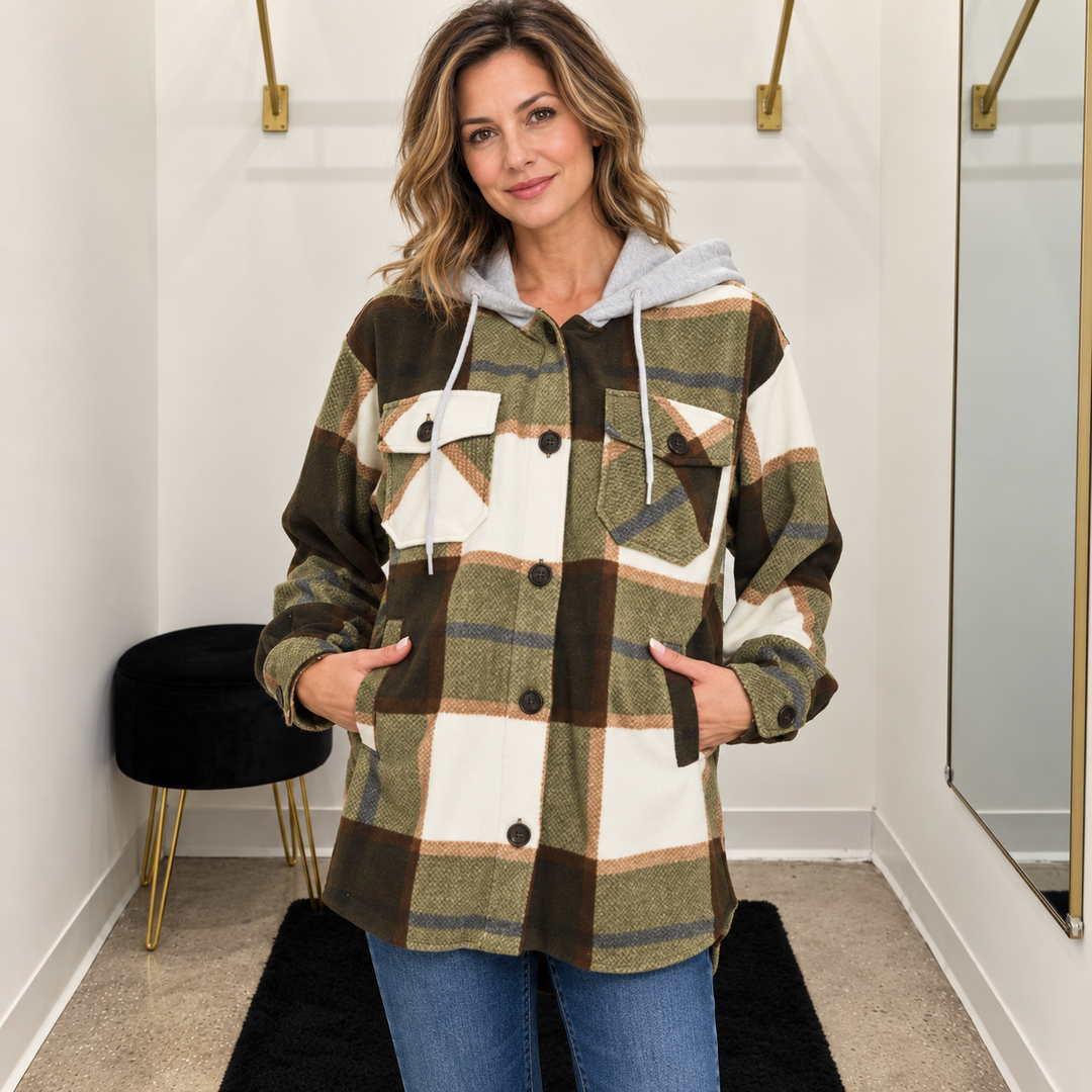 Plaid | Hoodie Shacket