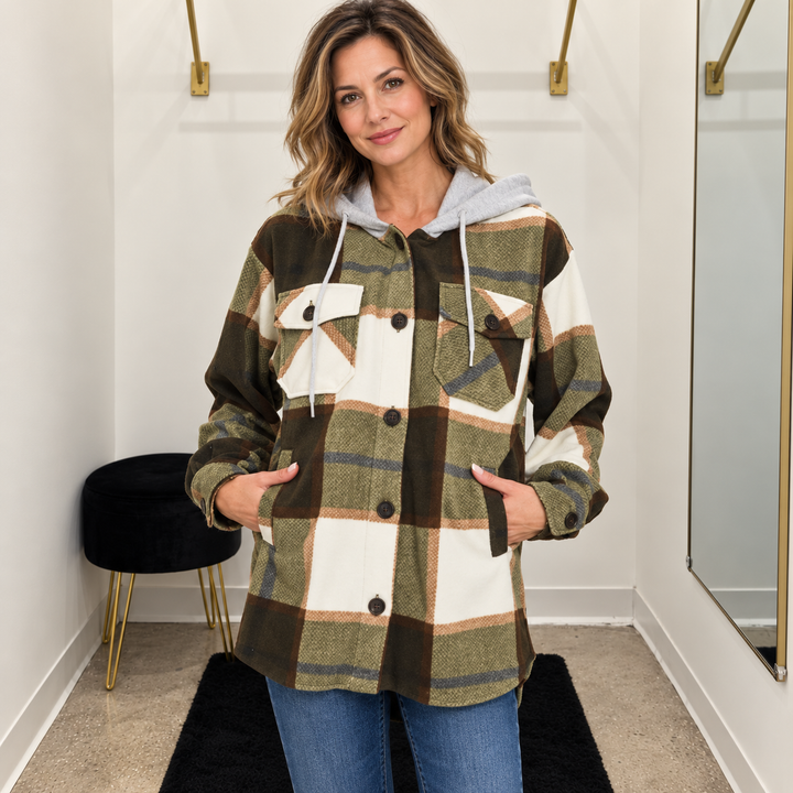 Plaid | Hoodie Shacket