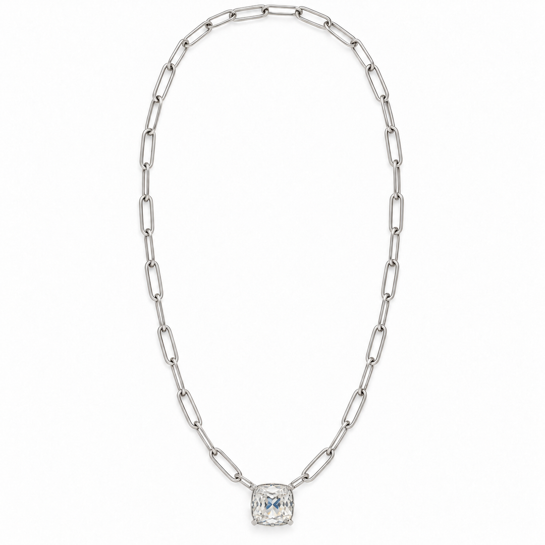 Clear Crystal Paperclip | Necklace