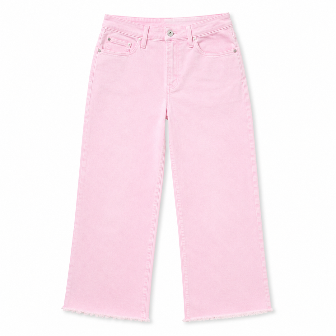 Pink jeans on a white background