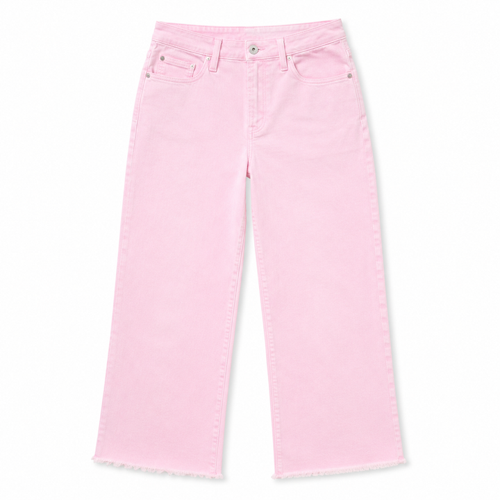 Pink jeans on a white background