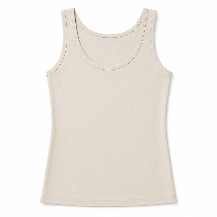 Beige tank top on a white background