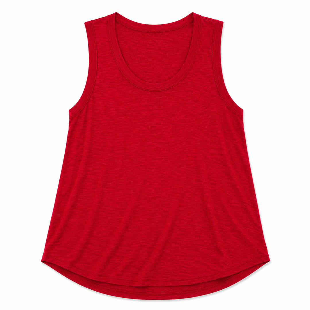 Red tank top on a white background