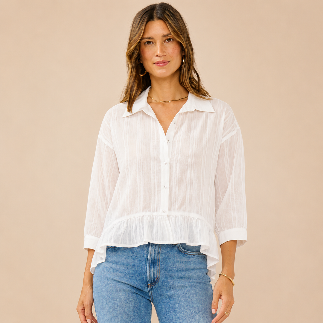 Ruffle Sleeve | Pintuck Top