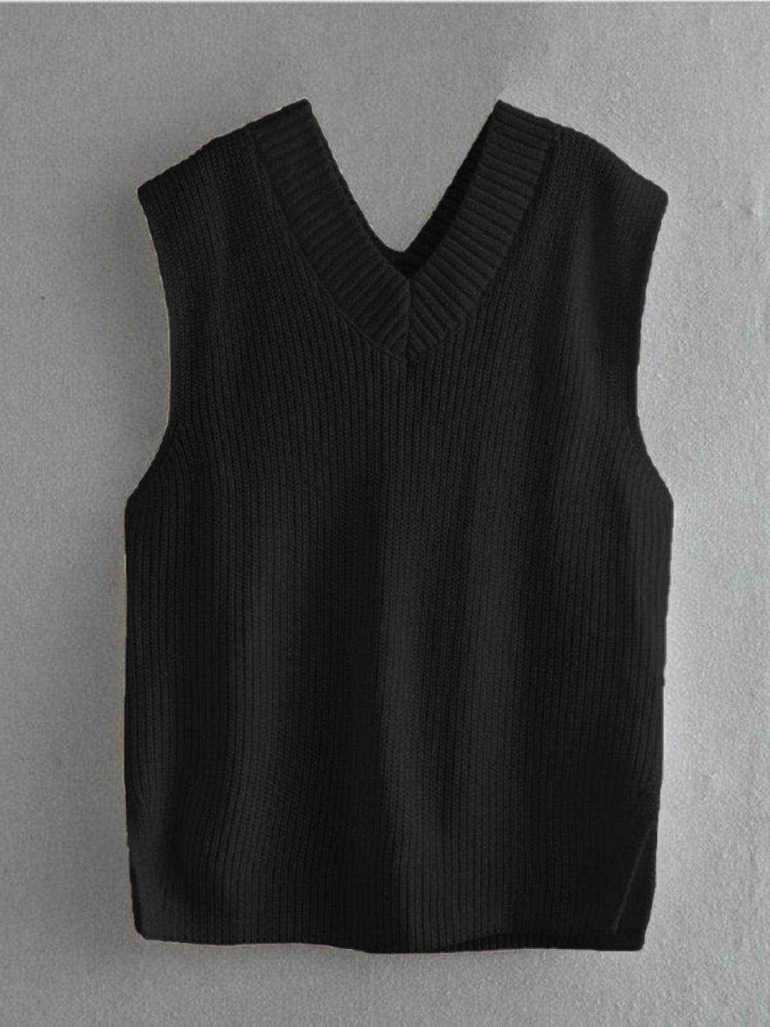 Everyday Ribbed V-Neck Sweater Vest