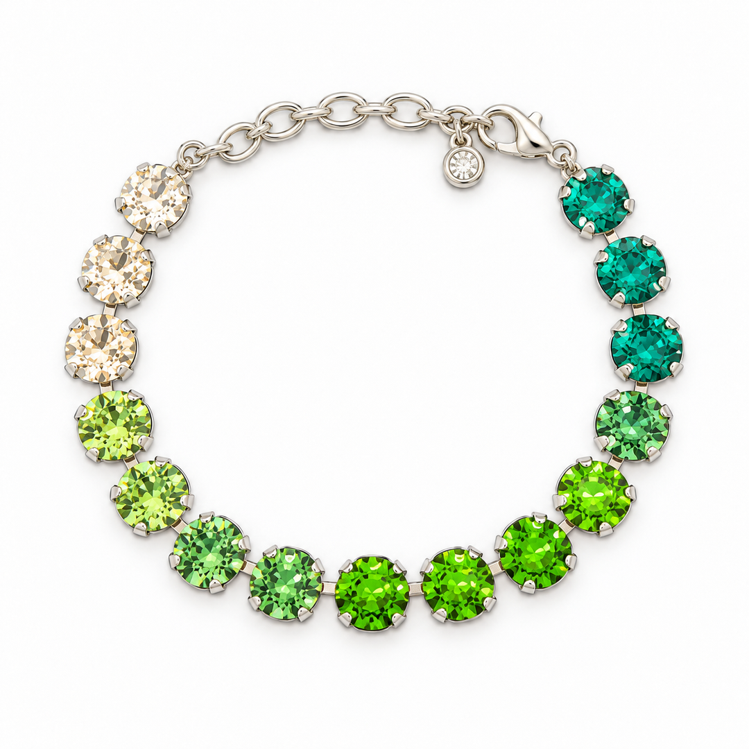 Ombre Green Silver | Link Bracelet