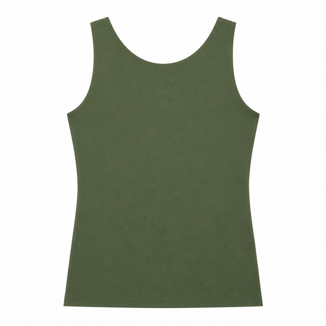 Green tank top on a white background
