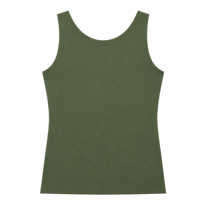 Green tank top on a white background