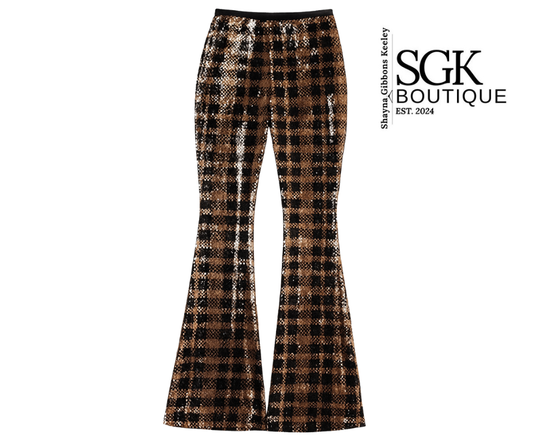 Sequin Checkered Flare