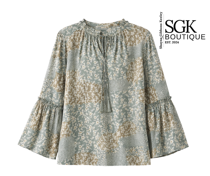 Floral Bell Sleeve Blouse|Women’s Lightweight Top