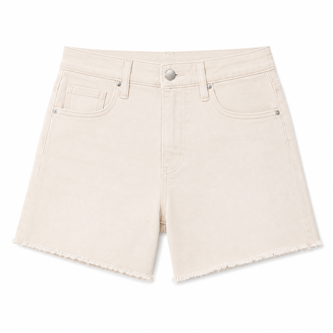 Beige shorts on a white background