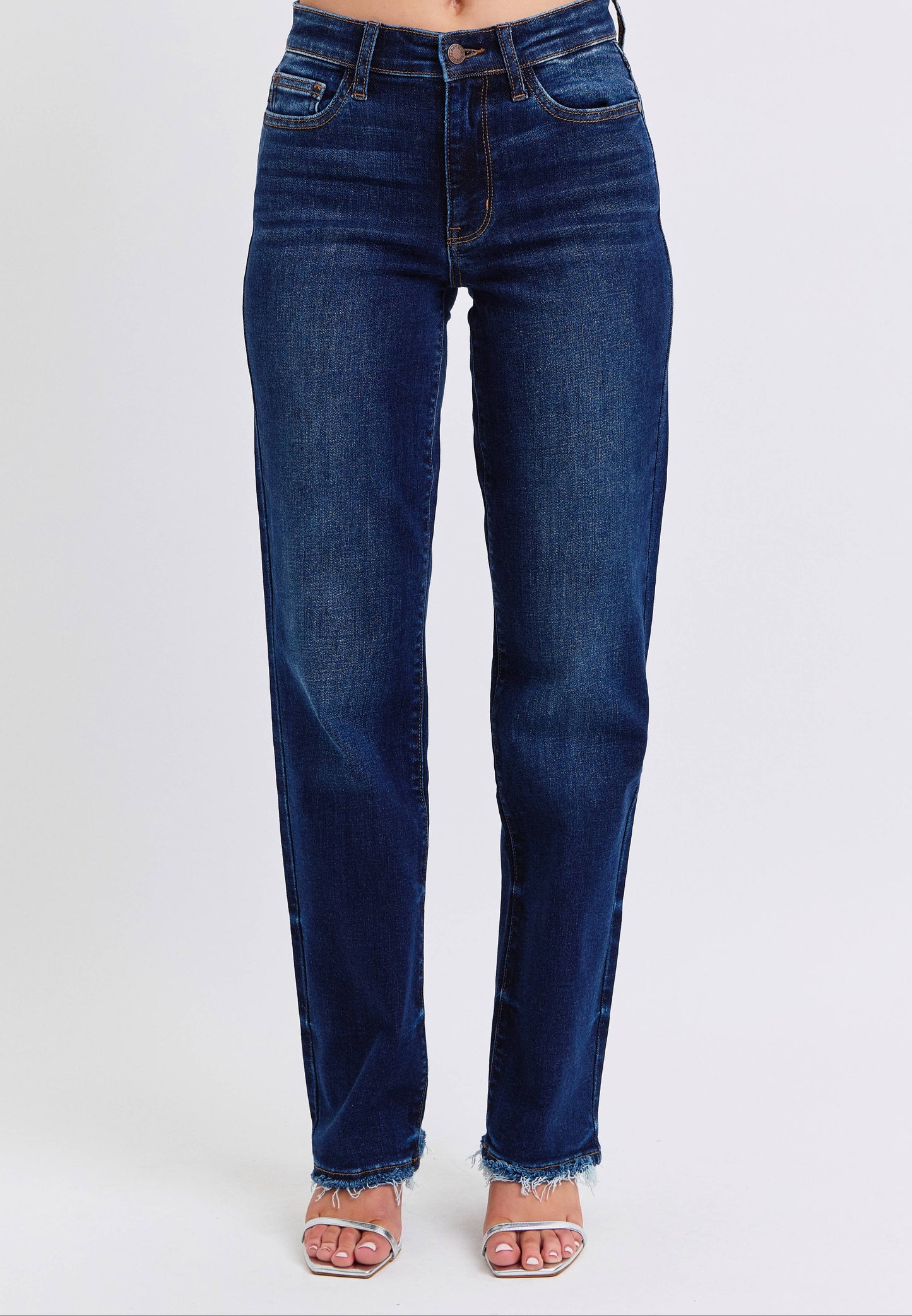 Blue jeans on a white background