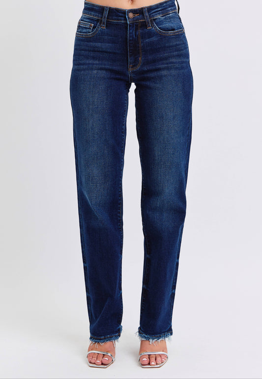 Blue jeans on a white background