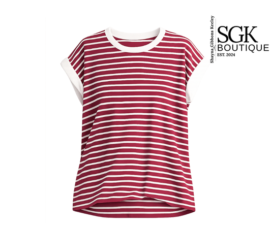 Cabernet Stripe|Classic Everyday Top
