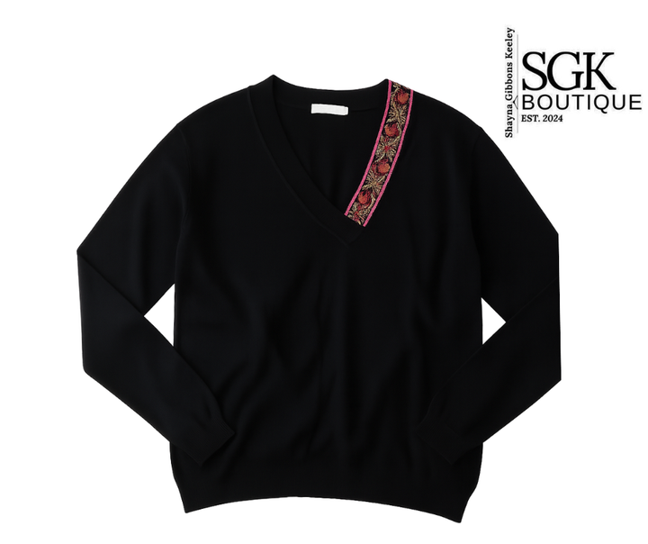Final Sale|Jeweled Side Sweater