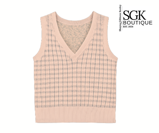 Knitted Metallic Sweater Vest