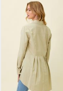 FINAL SALE: Peplum Back Button Down Poplin