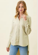 Peplum Back Button Down Poplin