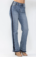 SIDE STRIP SPLIT FRAY JEANS