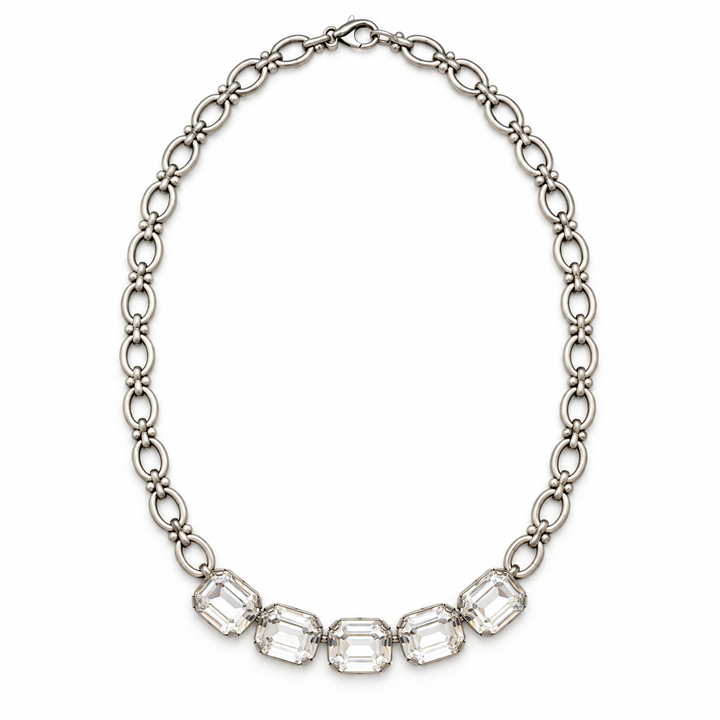 Clear Crystal | Silver Necklace