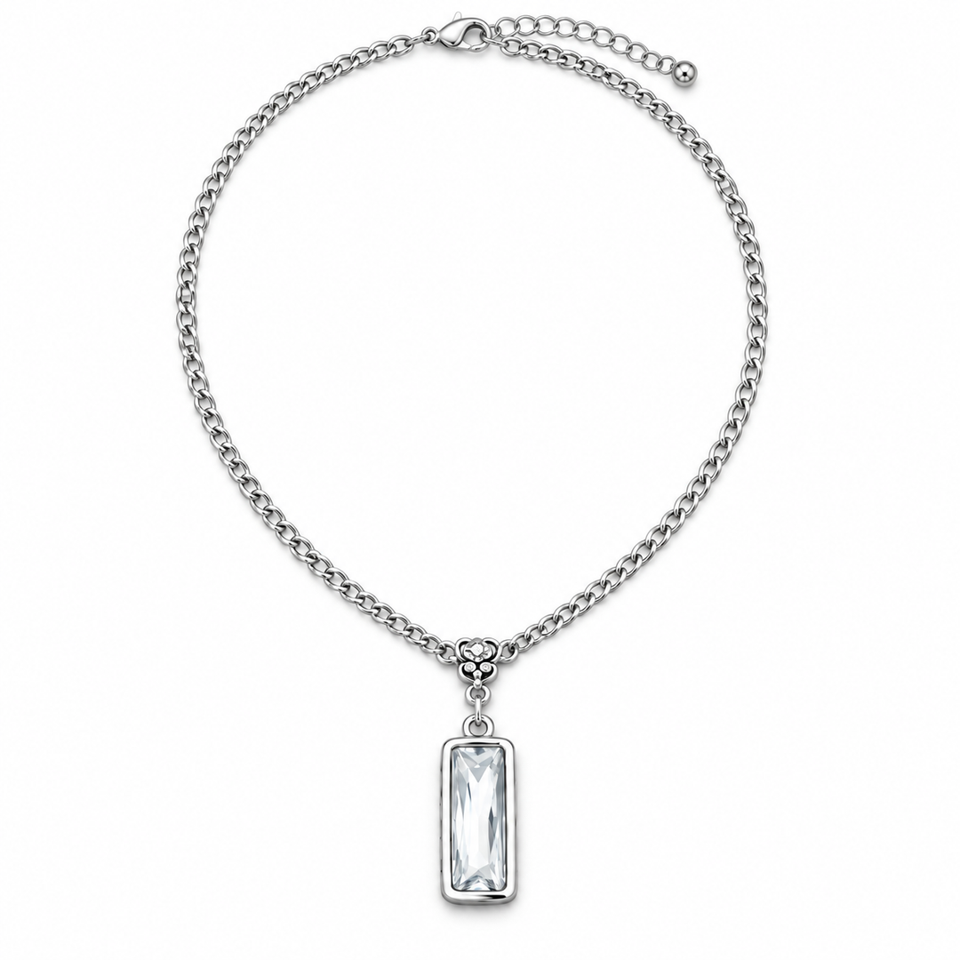 Crystal Stone | Rectangular Necklace