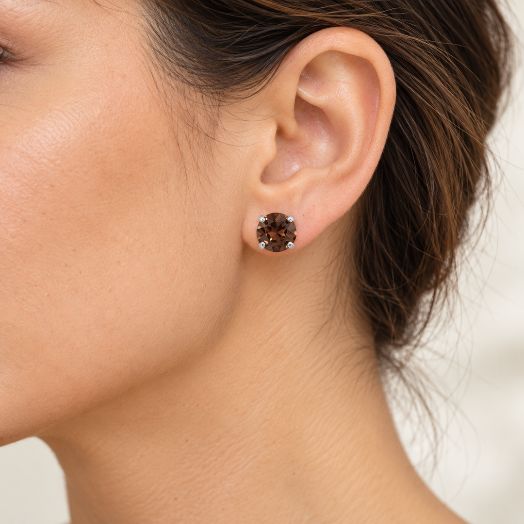 Brown | Crystal Stud