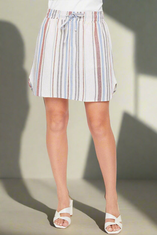 Tan Striped Skort