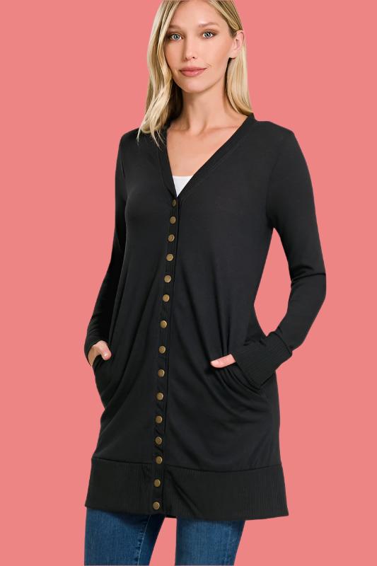 SNAP BUTTON CARDIGAN