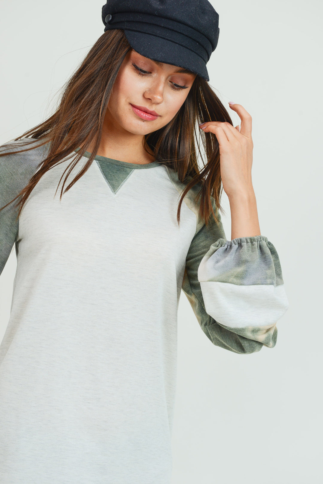 Tie-Dye Contrast Sleeve