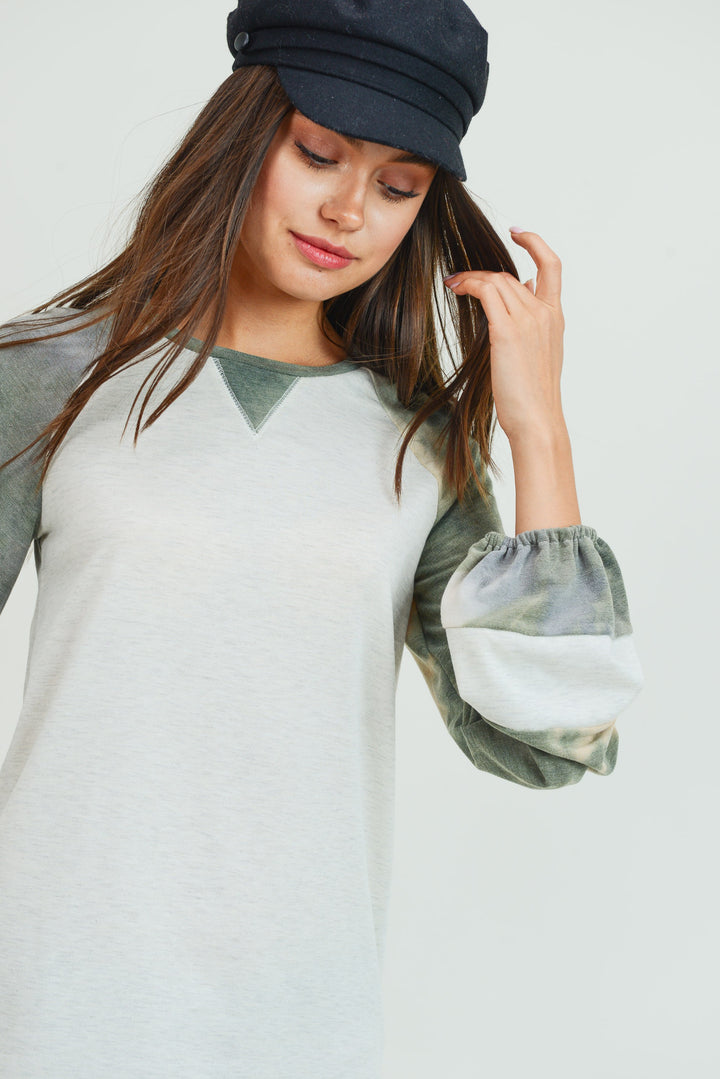 Tie-Dye Contrast Sleeve