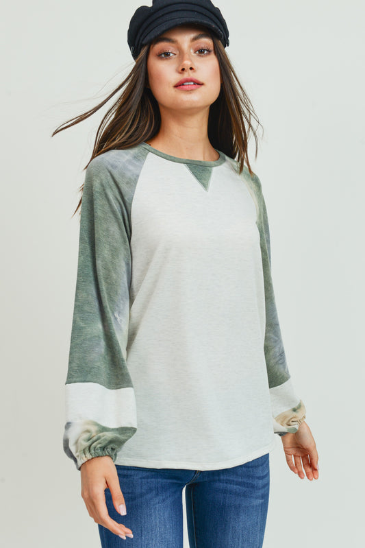 Tie-Dye Contrast Sleeve