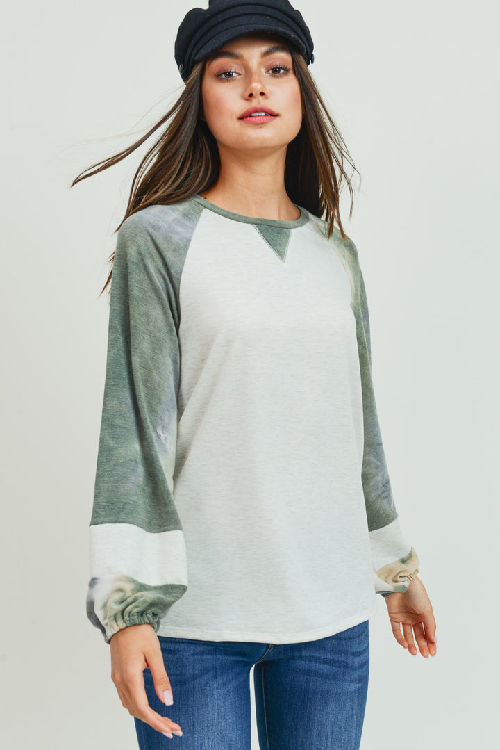 Tie-Dye Contrast Sleeve