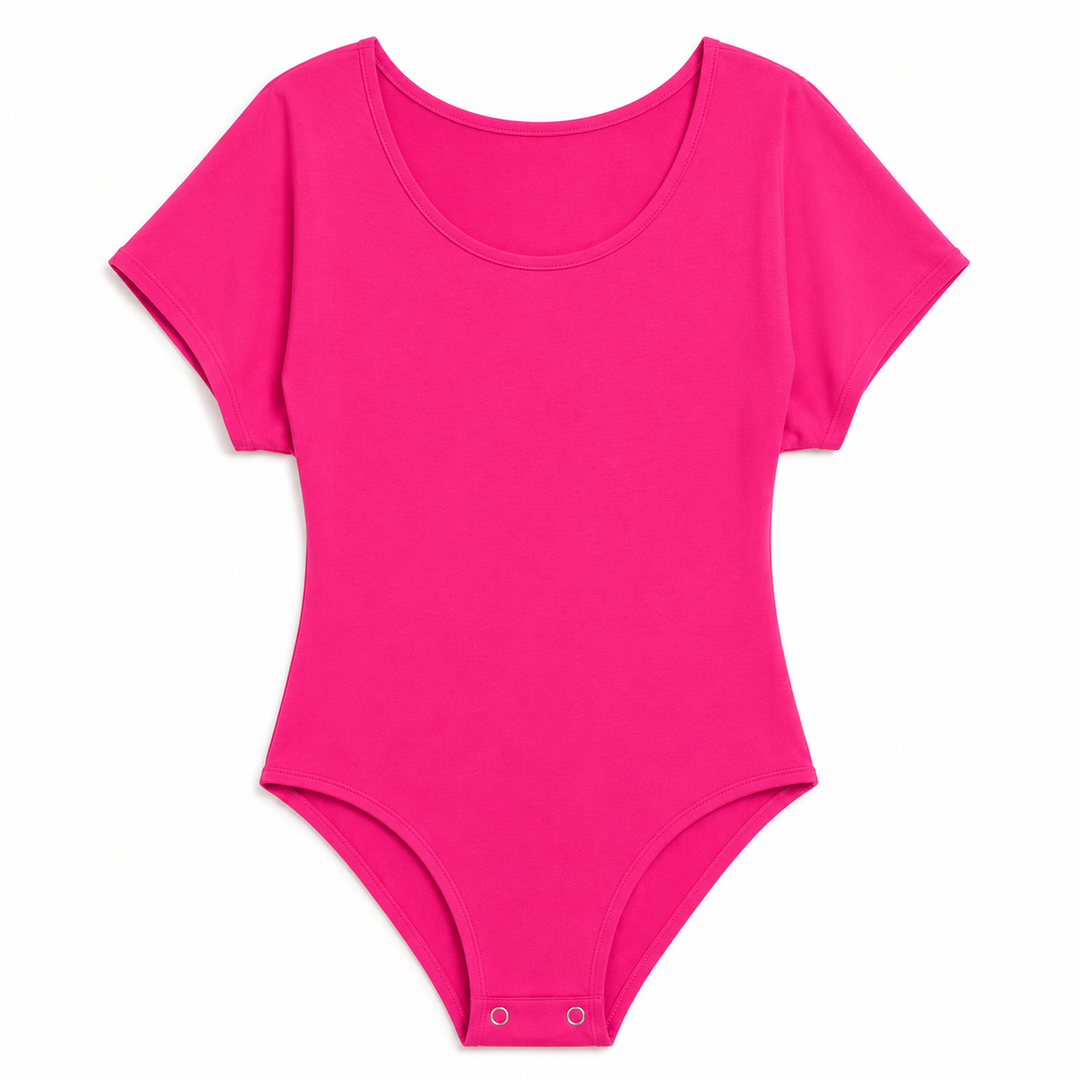 Pink bodysuit on a white background