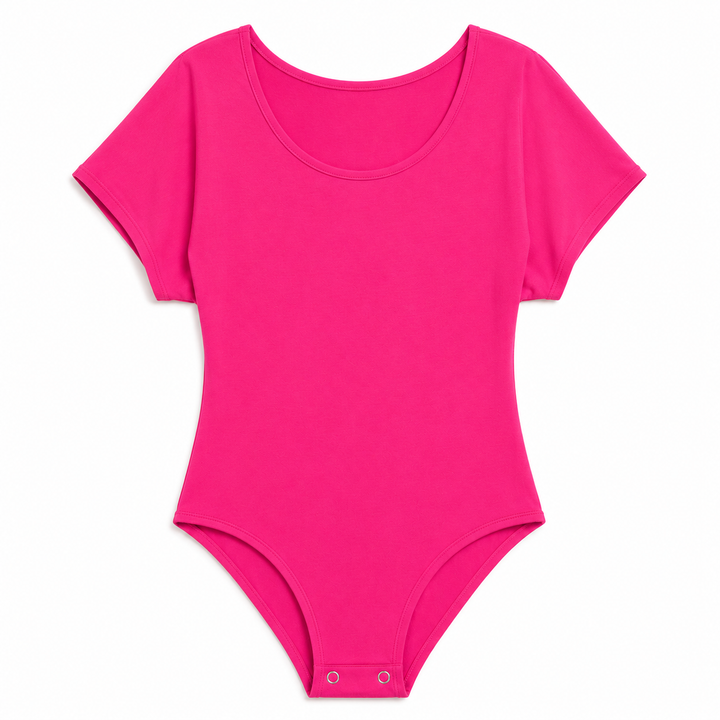 Pink bodysuit on a white background