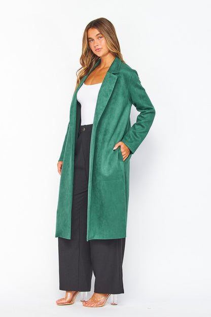 Vegan Suede Trench Coat