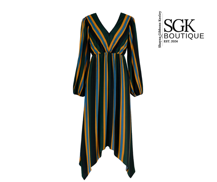 Final Sale|Striped Satin Dress