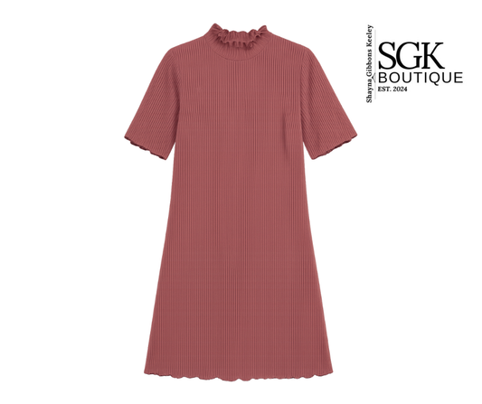 Ribbed Mock Neck Dress