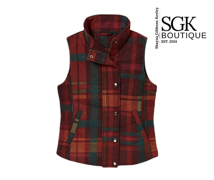 Plaid Puffer Vest