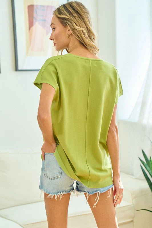 FINAL SALE|APPLE V-NECK SWEATER