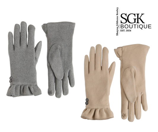 Houndstooth Button Touchscreen Gloves