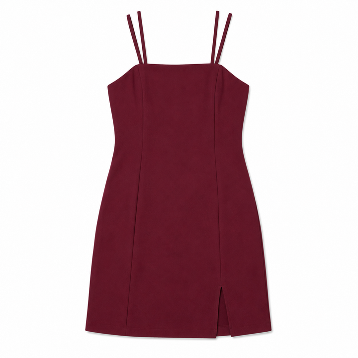 Wine | Double Strap Dress