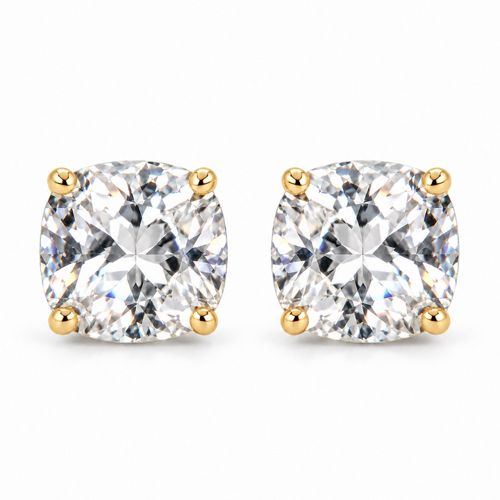 Gold Square | Crystal Stud