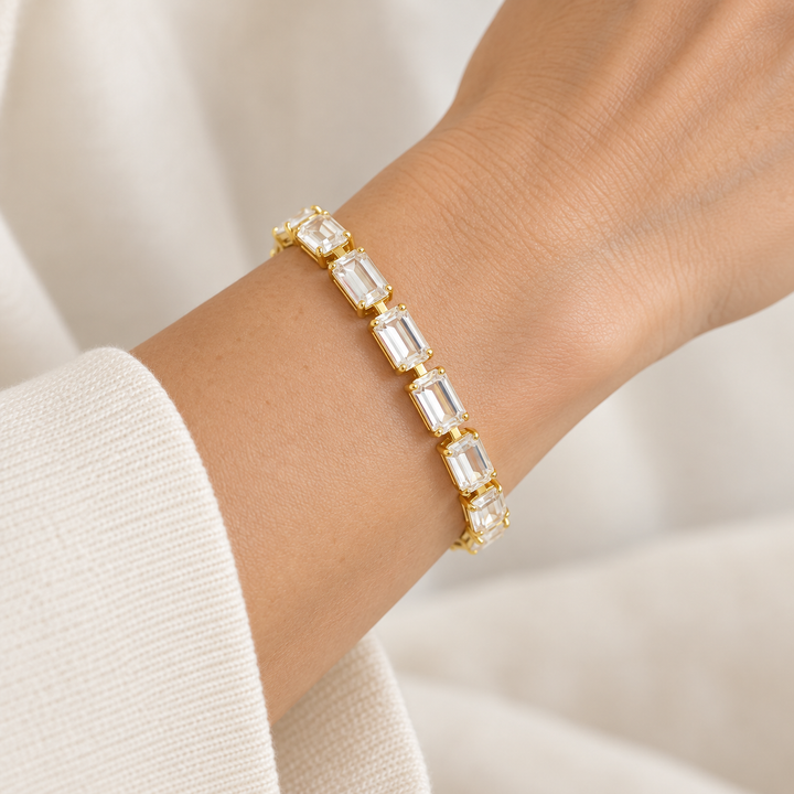 Gold Baguette | Crystal Bracelet