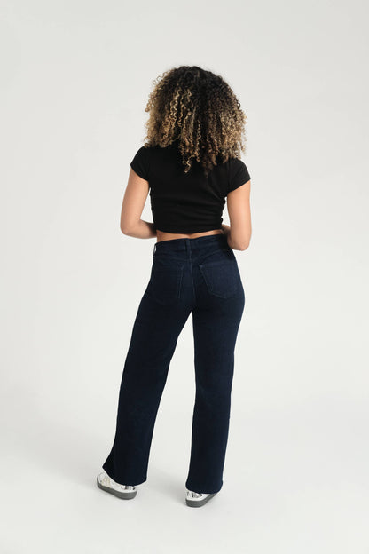 Rinse Slim Wide Leg Jean (PETITE)