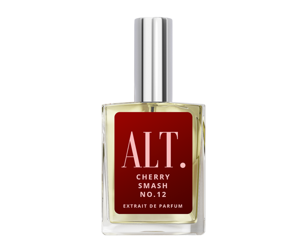 Perfume bottle labeled 'ALT. Cherry Smash No. 12' on a white background